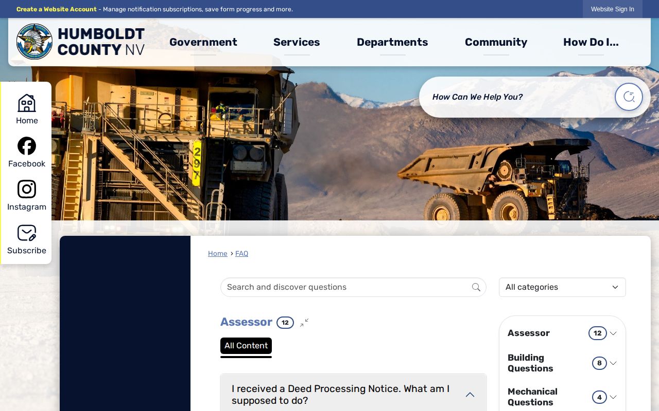 Humboldt County FAQ page with detention information