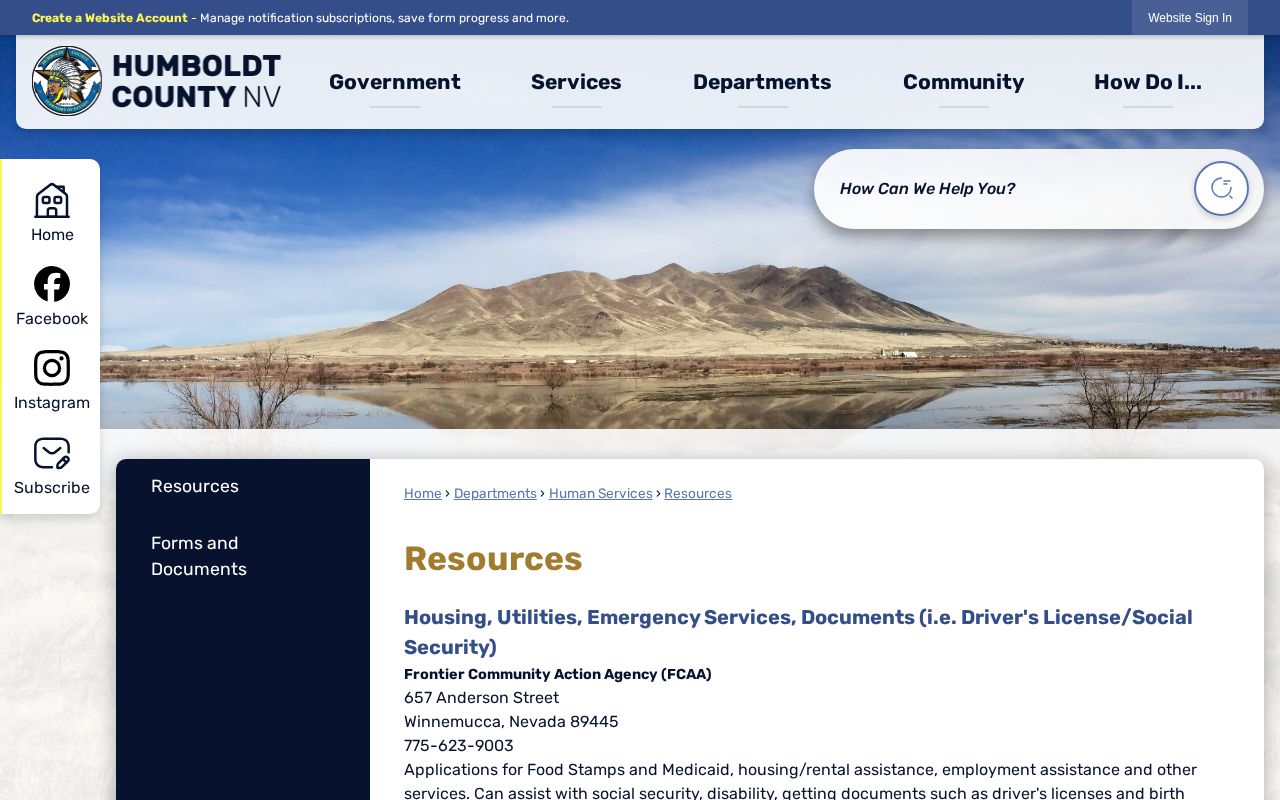 Humboldt County resources page for VINELink custody information
