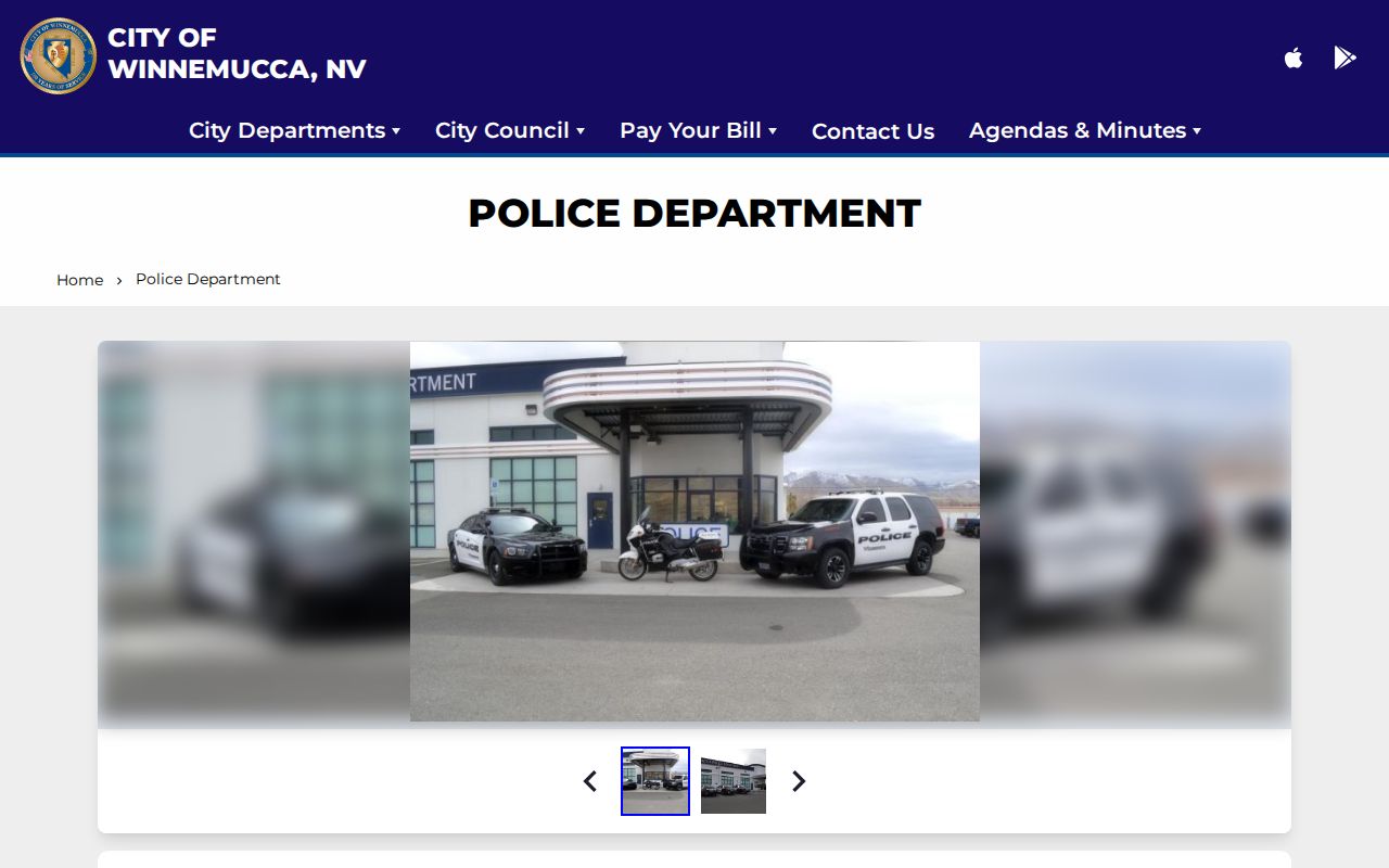 Winnemucca Police Department official page for recent arrest records